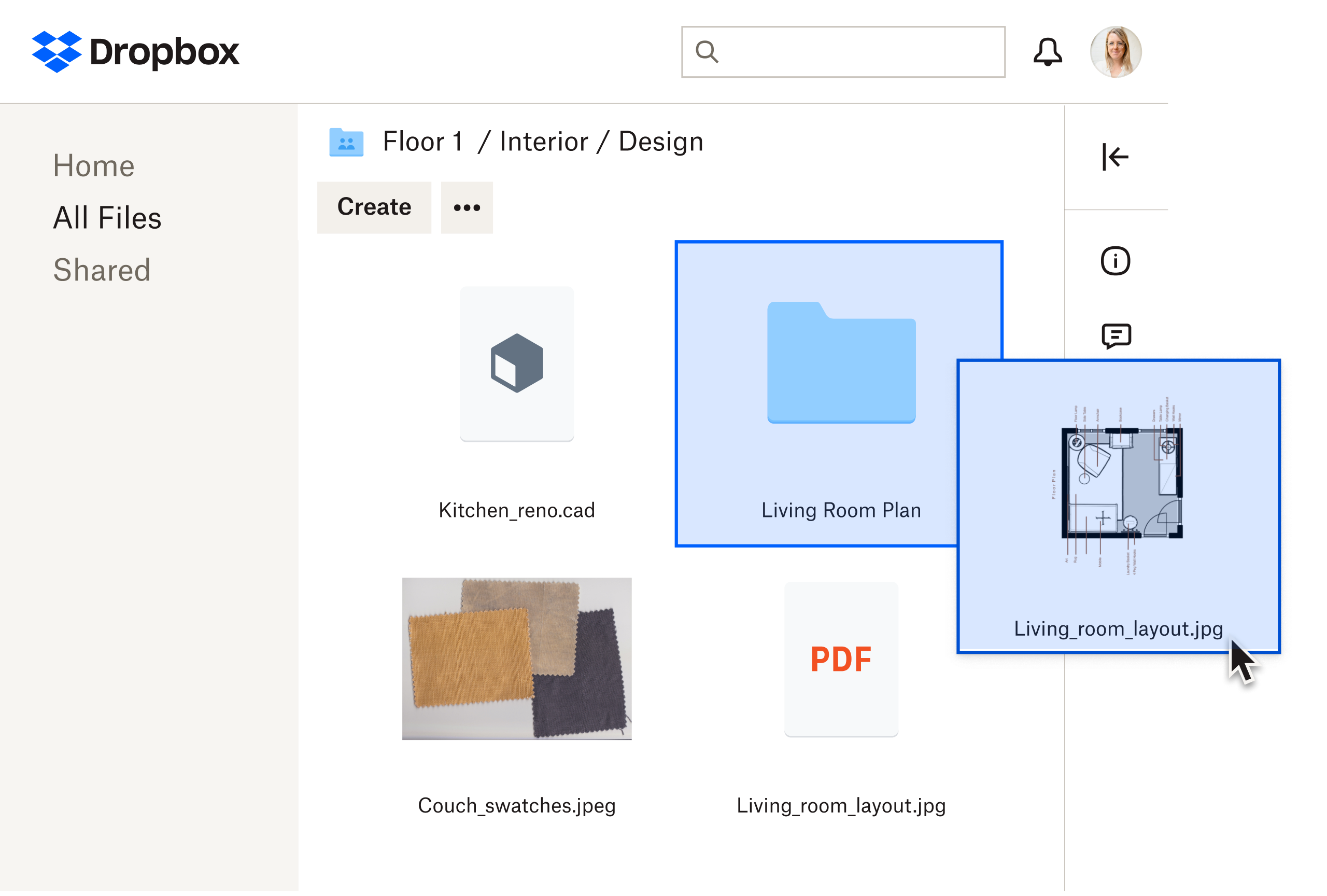 A visual example of files being stored in Dropbox cloud storage, protected by SSL/TLS during upload, and 256-bit AES encryption at rest.